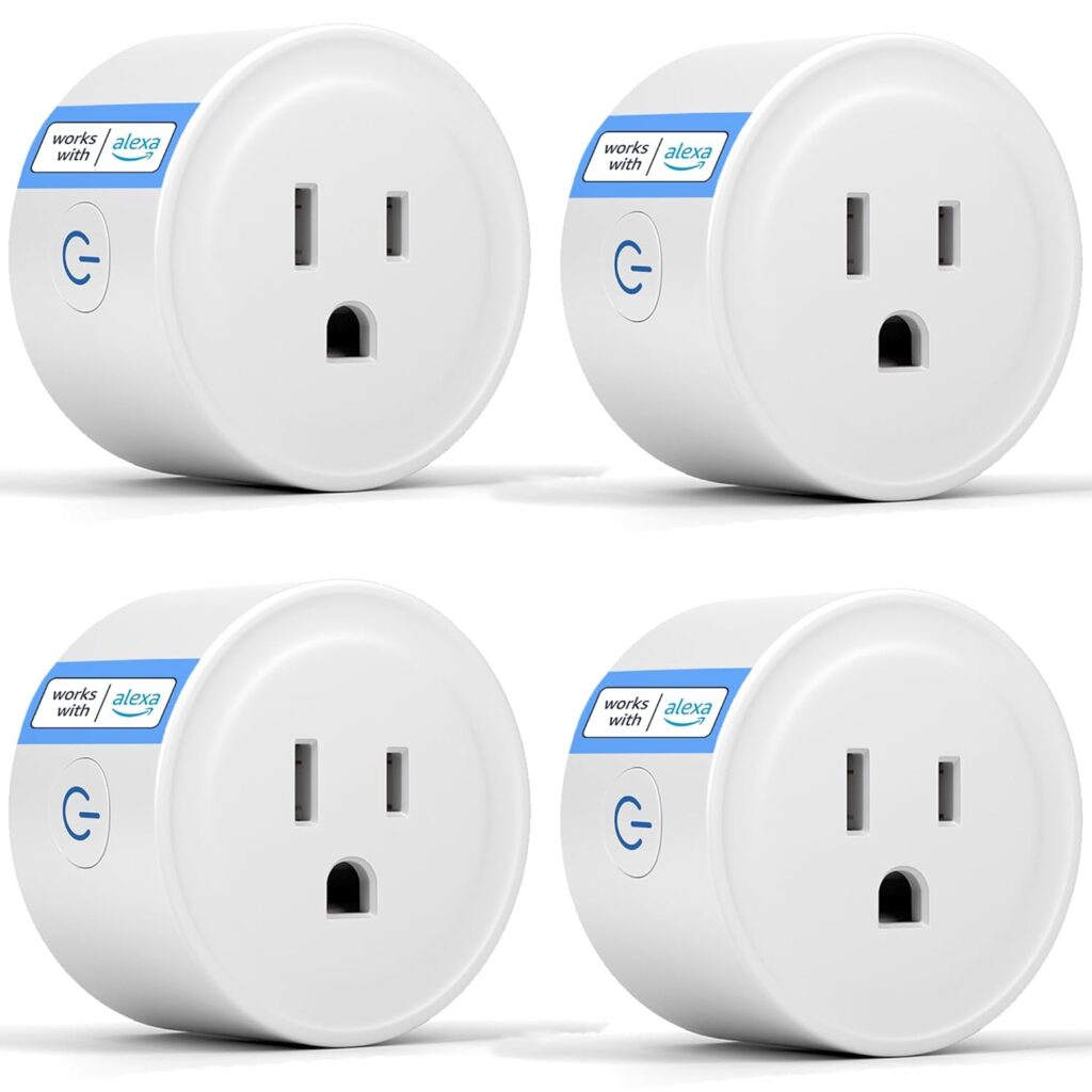Alexa Smart Plug YNF, Simple Set Up with One Voice Command, “Amazon Alexa” APP Remote Control, Voice Control, Timer  Schedulete, Stable Connection, Bluetooth Mesh, Require Alexa Echo（4 Pack）