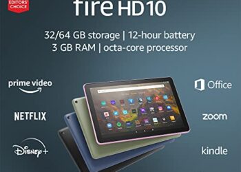 Amazon Fire HD 10 tablet, 10.1", 1080p Full HD, 32 GB, (2021 release), Black