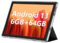 Android Tablet, 10.1 inch Android 13 Tablets 6GB RAM 64GB ROM 1TB Expand, 1280x800 IPS HD Touchscreen,6000mAh Battery, Bluetooth, Dual Camera, GMS, WiFi (Black)