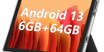 Android Tablet, 10.1 inch Android 13 Tablets 6GB RAM 64GB ROM 1TB Expand, 1280x800 IPS HD Touchscreen,6000mAh Battery, Bluetooth, Dual Camera, GMS, WiFi (Black)