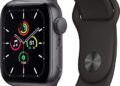 Apple Watch SE (GPS, 44mm) - Space Gray Aluminum Case with Black Sport Band (Renewed)