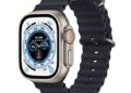Apple Watch Ultra [GPS + Cellular 49mm] Titanium Case with Midnight Ocean Band, One Size (Renewed)