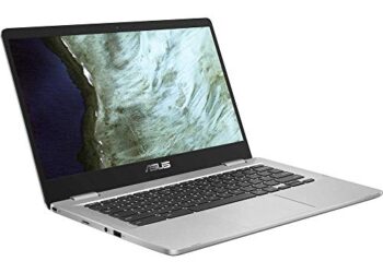 ASUS C423NA Chromebook 14" HD Laptop (Intel Dual Core Celeron Processor N3350, 4GB DDR4 RAM, 64GB SSD) Webcam, WiFi, Bluetooth, Type-C, Google Chrome OS - Silver (Renewed)