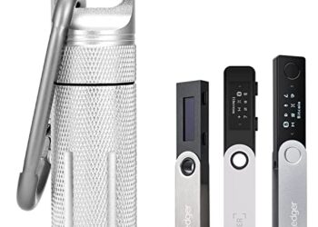 BIU-BOOM-Ledger Nano X S S Plus Case-Waterproof Fire-Resistant Safe Storage Crypto Wallet Accessory-Compatible Cryptocurrency USB Thumb Drive Device casefor Protecting(Silver)