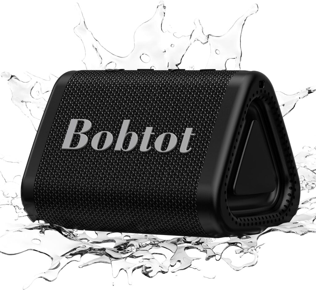Bobtot Bluetooth Speakers Portable Wireless Speaker - IPX7 Waterproof Stereo Sound Rich Bass Outdoor Speakers with Built-in Mic TWS 15 Hours Playtime for Home Travel Camping