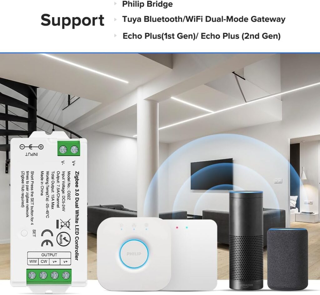 BTF-LIGHTING Wired Zigbee3.0 Tuya Gateway Compatible with Home-Kit Apple Home Alexa Google Home SmartLife TuyaSmart APP Work with ZigBee Tuya Smart Device for Living Room Kitchen Bedroom