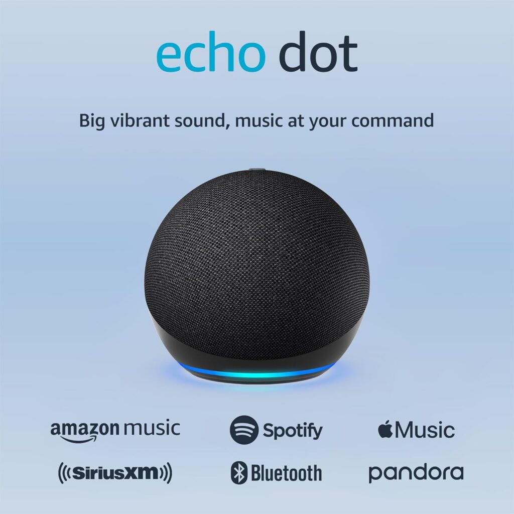Echo Dot (5th Gen, 2022 release) | Transform your daily routines and how you listen to music with Alexa | Charcoal