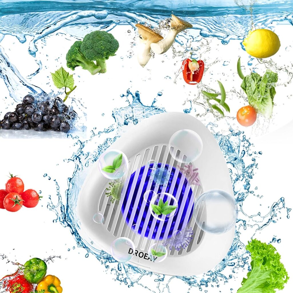 Fruit and Vegetable Cleaning Machine,Fruit Cleaner Device in Water,Portable USB Wireless Food Purifier Vegetable Washer,Ultrasonic Fruit Washer with OH-ion Clean Technology for Fruit,Rice,Bean, Meat…