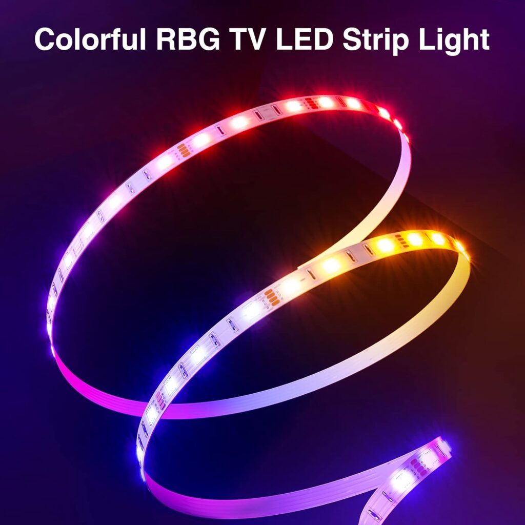 GHome Smart TV LED Backlight, 9.2ft WiFi Strip Light Compatible with Alexa  Google Assistant, App Control, Music Sync 16 Million RGB Color Changing Dimmable for 30-60in TV PC, Home Lighting Decor