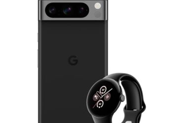 Google Pixel 8 Pro - Unlocked Android Smartphone - Obsidian - 256 GB with Pixel Watch 2 - Matte Black Aluminum Case - Obsidian Active Band - Wi-Fi
