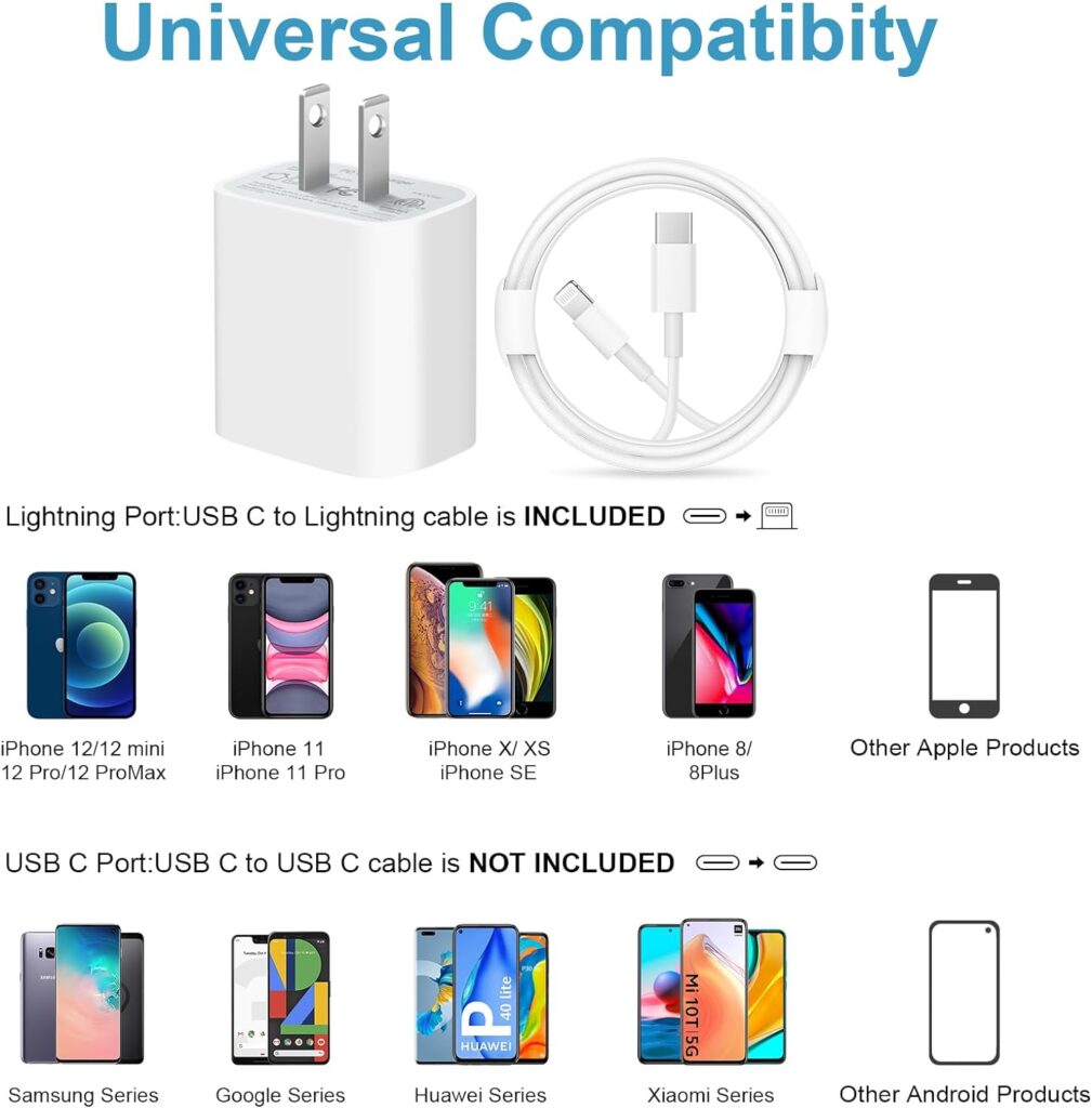 iPhone Charger Super Fast Charging [ Apple MFi Certified] 20W PD Power Wall Charger with 6FT Charging Cable Compatible iPhone 14/14 Pro Max/13/13 Pro Max/12/12 Pro/12 Pro Max/11/11 Pro iPad(White)