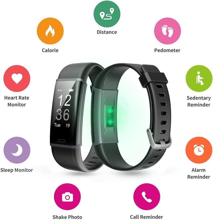 KALINCO Fitness Tracker with Heart Rate Monitor, Activity Tracker with Pedometer, Sleep Tracking, Calorie  Step Counter Watch, Call  Message Alert for Men Women