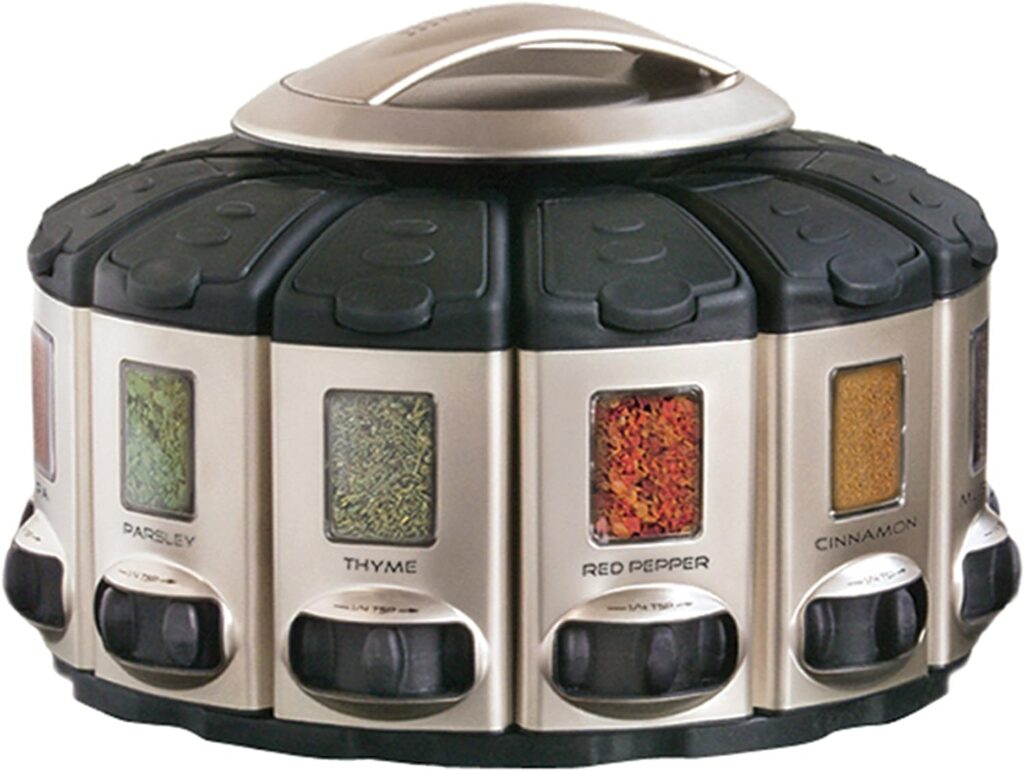 KitchenArt 57010 Select-A-Spice Auto-Measure Carousel Professional Series, Satin