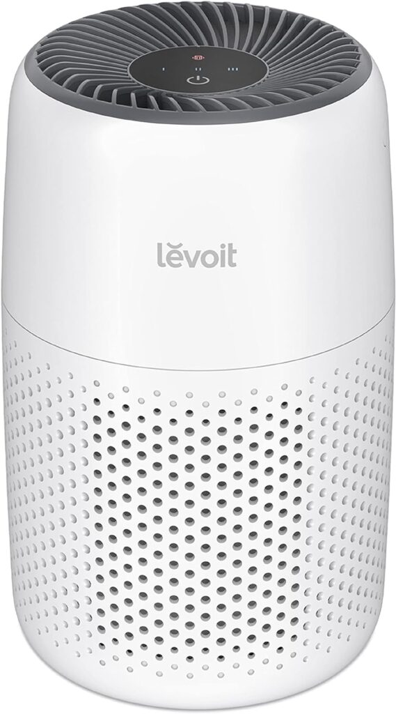 LEVOIT Air Purifiers for Bedroom Home, 3-in-1 Filter Cleaner with Fragrance Sponge for Better Sleep, Filters Smoke, Allergies, Pet Dander, Odor, Dust, Office, Desktop, Portable, Core Mini, White