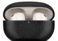 LOPIE Leather Case Compatible with Sony WF-1000XM5, Handcrafted Fully-Wrapped Nappa Leather Case Designed for Earbuds WF1000XM5 Case Cover 2023, Protective Hard Shell for Men/Women - Black