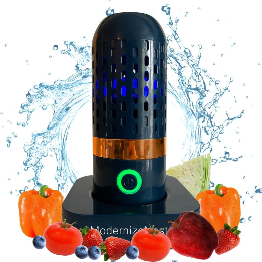 ModernizeNest Fruit and Vegetable Washing Machine, Fruit Cleaner Device, Fruit Purifier for with OH-ion Purification Technology for Cleaning Fruit, Vegetables, Meat, Seafood(Blue)