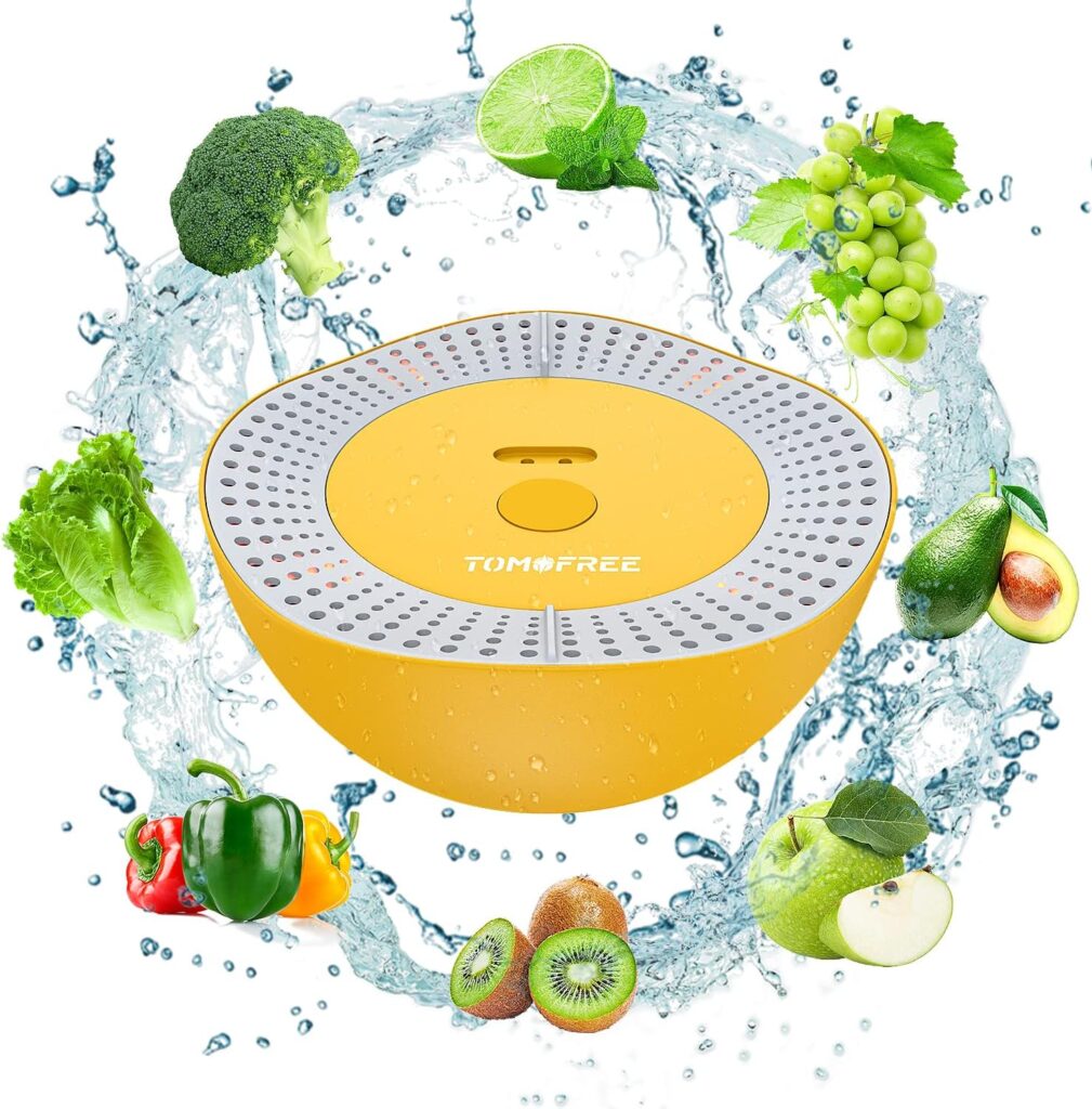 Portable Vegetable and Fruit Washing Machine, Tomofree Smart Fruit Cleaner Device Kitchen Supplies, Fruit Purifier with OH-ion Purification Technology for Cleaning Fruit, Vegetable Wash, Meat