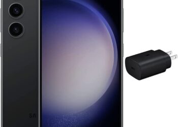 SAMSUNG Galaxy S23 5G (128GB, 8GB) 6.1" AMOLED 2X, 50MP Camera, Global Volte (Fully Unlocked for AT&T, Verizon, T-Mobile, Global) S911U (w/ 25W Super Fast Charger, Phantom Black) (Renewed)