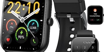 Smart Watch(Answer/Make Call), 1.85" Smartwatch for Men Women IP68 Waterproof, 100+ Sport Modes, Fitness Activity Tracker, Heart Rate Sleep Monitor, Pedometer, Smart Watches for Android iOS, 2023