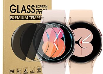 Suoman 2+2 Pack for Samsung Galaxy Watch 6 40mm / Galaxy Watch 5 40mm / Galaxy Watch 4 40mm Privacy Screen Protector, [Anti-Peeping] Tempered Glass Protector for Galaxy Watch 6/5/4 (40mm) Smartwatch