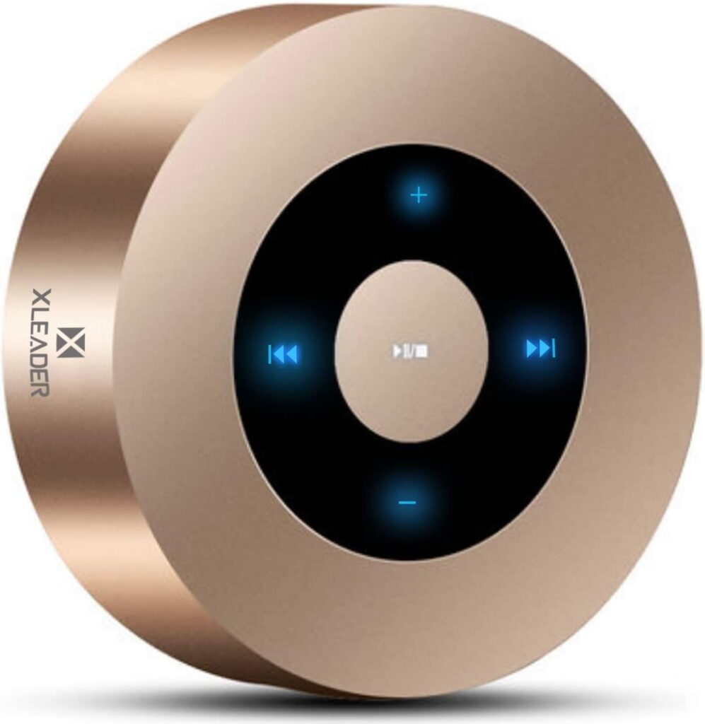 XLEADER [Smart Touch] Wireless Speaker SoundAngel A8 (3rd Gen) 5W Small Bluetooth Speaker with Portable Waterproof Case 15H Mic TF Card AUX, Premium Electronic Christmas Xmas Gifts Champagne Gold