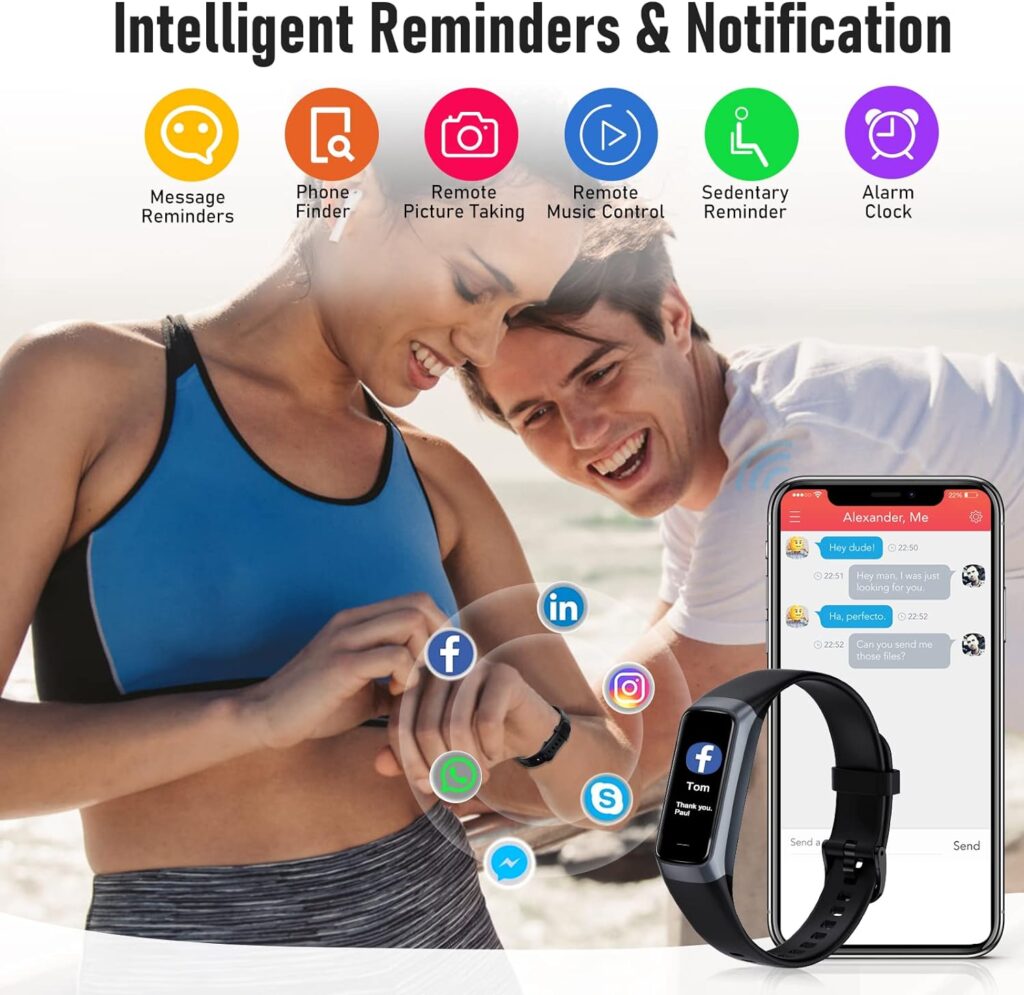 Zeacool Fitness Tracker,Activity Tracker,Heart Rate Monitor with 1.10 AMOLED Touch Color Screen,5 ATM Waterproof Calorie Smart Watch,Step Counter for Walking,Sleep Monitor for Women Men