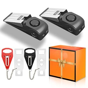 4Pack Portable Door Lock & Door Stop Alarm, Double The Protection for Families, add Extra Security for Travel, Additional Safety and Privacy Perfect for Traveling Hotel Home Apartment College