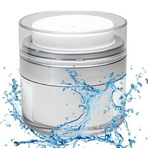 Cosmetic Container Airless Pump Jar 1.7oz - Leak Proof Moisturizer Pump Dispenser - Shock Proof Push Down Pump Dispenser - Travel Size Acrylic Moisturizer Container with Pump for Creams Gels & Lotions