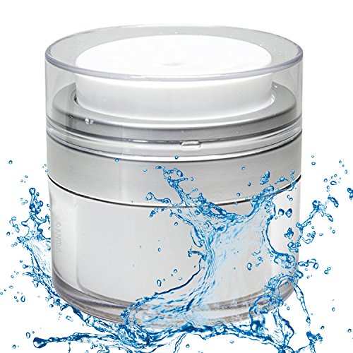 Cosmetic Container Airless Pump Jar 1.7oz - Leak Proof Moisturizer Pump Dispenser - Shock Proof Push Down Pump Dispenser - Travel Size Acrylic Moisturizer Container with Pump for Creams Gels & Lotions