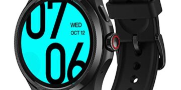 Ticwatch Pro 5 Smartwatch for Men Snapdragon W5+ Gen 1 Wear OS Smart Watch 80 Hrs Long Battery Life Health Fitness Tracking 5ATM Water Resistance GPS Compass Android Only Compatible, Obsidian