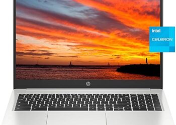 HP Chromebook 15 inch Laptop, FHD Display, Intel Celeron N4500, 8 GB RAM, 128 GB eMMC, Intel UHD Graphics, Chrome OS, 15a-na0010ca (2023)