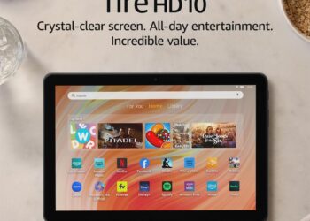 Amazon Fire HD 10 tablet, built for relaxation, 10.1" vibrant Full HD screen, octa-core processor, 3 GB RAM, latest model (2023 release), 32 GB, Black