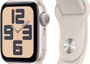 Apple Watch SE (2nd Gen) [GPS 40mm] Smartwatch with Starlight Aluminum Case with Starlight Sport Band S/M. Fitness & Sleep Tracker, Crash Detection, Heart Rate Monitor