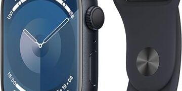 Apple Watch Series 9 [GPS 45mm] Smartwatch with Midnight Aluminum Case with Midnight Sport Band S/M. Fitness Tracker, ECG Apps, Always-On Retina Display, Water Resistant