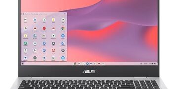 ASUS Chromebook CX1, 15.6" FHD NanoEdge Display, Intel Celeron N4500 Processor, 64GB eMMC Storage, 8GB RAM, ChromeOS, Transparent Silver, CX1500CKA-AS84F
