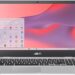 ASUS Chromebook CX1, 15.6" FHD NanoEdge Display, Intel Celeron N4500 Processor, 64GB eMMC Storage, 8GB RAM, ChromeOS, Transparent Silver, CX1500CKA-AS84F