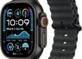 Apple Watch Ultra 2 [GPS + Cellular 49mm] Smartwatch, Sport Watch with Rugged Black Titanium Case with Black Ocean Band. Fitness Tracker, Precision GPS, Action Button, Extra-Long Battery Life