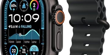 Apple Watch Ultra 2 [GPS + Cellular 49mm] Smartwatch, Sport Watch with Rugged Black Titanium Case with Black Ocean Band. Fitness Tracker, Precision GPS, Action Button, Extra-Long Battery Life