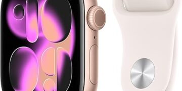 Apple Watch Series 11 [GPS 42mm] Smartwatch with Rose Gold Aluminum Case with Light Blush Sport Band - S/M. Sleep Score, Fitness Tracker, Health Monitoring, Always-On Display, Water Resistant