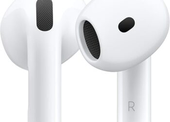 Apple AirPods 4 Wireless Earbuds, Bluetooth Headphones, with Active Noise Cancellation, Adaptive Audio, Transparency Mode, Personalized Spatial Audio, USB-C Charging Case, Wireless Charging, H2 Chip