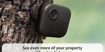 Blink Outdoor 4 XR – two-year battery wireless camera with 4x security coverage, 1000 ft open-air range or 400 ft with typical use — 2 camera system