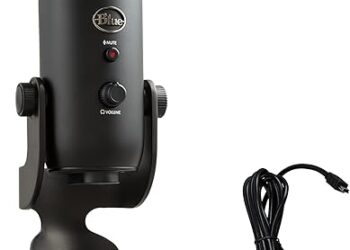 Blue Yeti USB Microphone for PC, Mac, Gaming, Recording, Streaming, Podcasting, Studio and Computer Condenser Mic with Blue VO!CE Effects, 4 Pickup Patterns, Plug and Play - Blackout