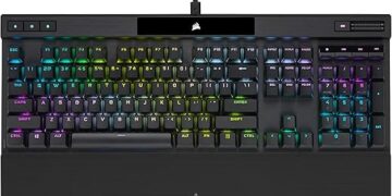 Corsair K70 RGB PRO Mechanical Gaming Keyboard (Cherry MX Brown Switches, 8,000Hz Hyper-Polling, Durable PBT Double-Shot Keycaps, Magnetic Soft-Touch Palm Rest) QWERTY, NA Layout - Black