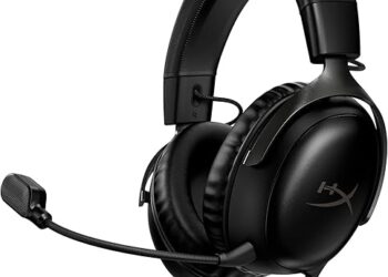 HyperX Cloud III – Wired Gaming Headset, PC, PS5, Xbox Series X|S, Angled 53mm Drivers, DTS Spatial Audio, Memory Foam, Durable Frame, Ultra-Clear 10mm Mic, USB-C, USB-A, 3.5mm – Black