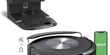 iRobot® Roomba Combo™ j7+ Self-Emptying Robot Vacuum & Mop 2-in-1 – Automatically vacuums and mops without needing to avoid carpets, Identifies & Avoids Obstacles, Smart Mapping, Alexa, Ideal for Pets