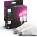 Philips Hue White and Colour Ambiance 10.5W Equivalent 75W A19 Base E26 LED Smart Bulb, Colour Changing, Bluetooth & Zigbee Compatible, Voice Activated with Alexa, Music Sync, 2-Pack
